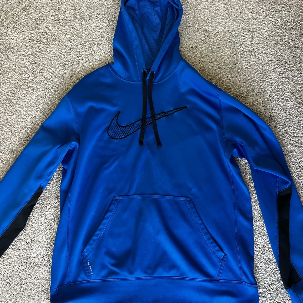Mens Blue Nike Therma Fit Hoodie
